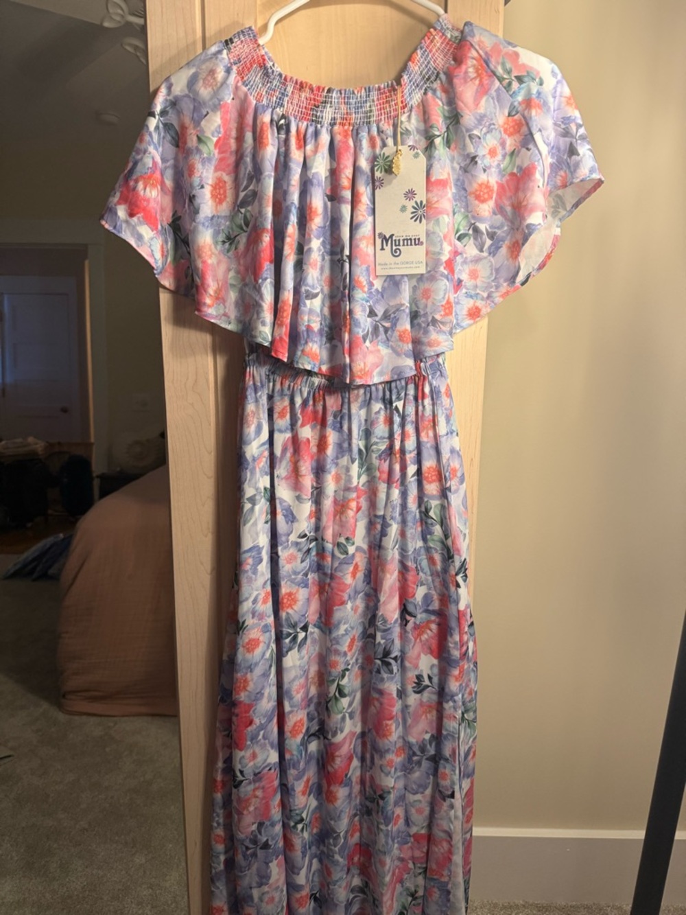 Show Me Your Mumu Floral Midi Dress in Lavender, Coral, Green